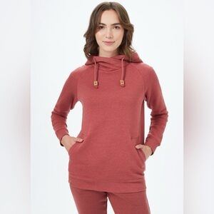 Tentree‎ Women's Burney Organic Cotton Pink Cowl Neck Pullover Hoodie- Size M